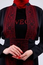 [25501-Blac-36] فستان فلسطيني 3 قطع طويل 25501 (36, Black) NRC20501