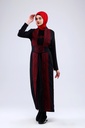 [25501-Blac-36] فستان فلسطيني 3 قطع طويل 25501 (36, Black) NRC20505