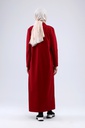 [25502-Maro-36] فستان فلسطين 3 قطع طويل قطن 25502 (36, Maroon) NRC20872